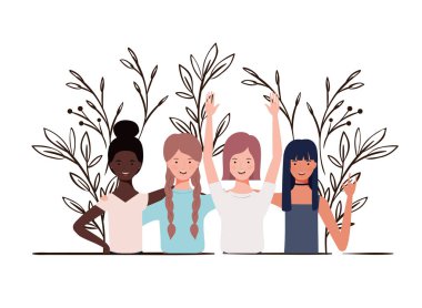 peyzaj arka plan ile genç kadınlar