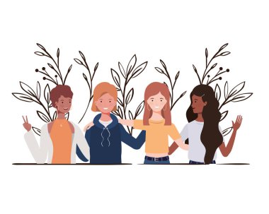 peyzaj arka plan ile genç kadınlar