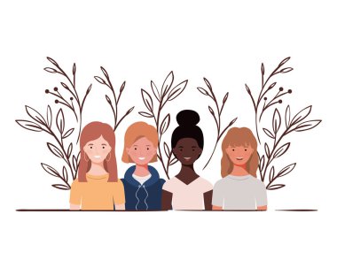 peyzaj arka plan ile genç kadınlar