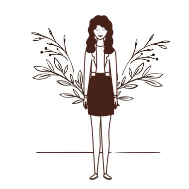 peyzaj arka plan ile ayakta kadın silueti