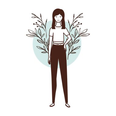 peyzaj arka plan ile ayakta kadın silueti