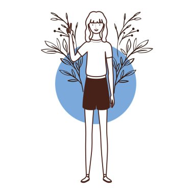 peyzaj arka plan ile ayakta kadın silueti