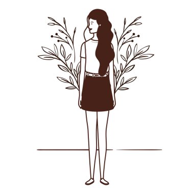 peyzaj arka plan ile ayakta kadın silueti