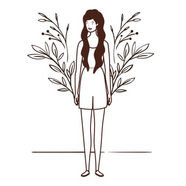 peyzaj arka plan ile ayakta kadın silueti