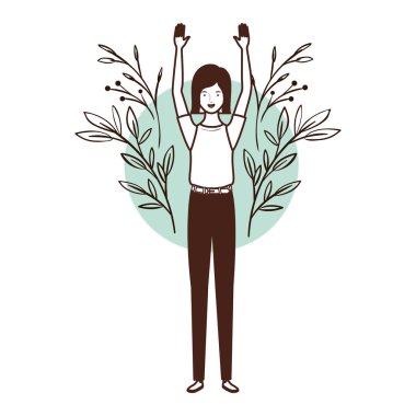 peyzaj arka plan ile ayakta kadın silueti