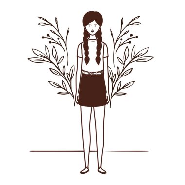 peyzaj arka plan ile ayakta kadın silueti