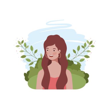 manzara arka plan ile genç kadın