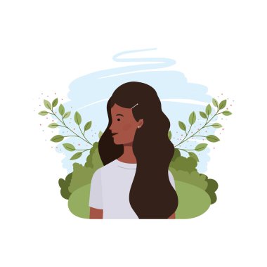 manzara arka plan ile genç kadın