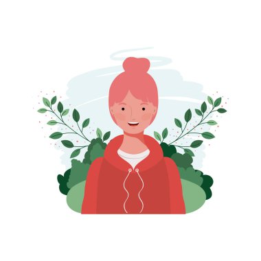 manzara arka plan ile genç kadın