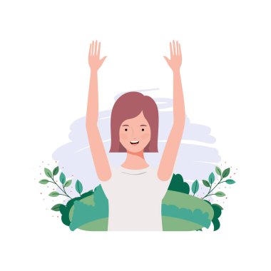 manzara arka plan ile genç kadın