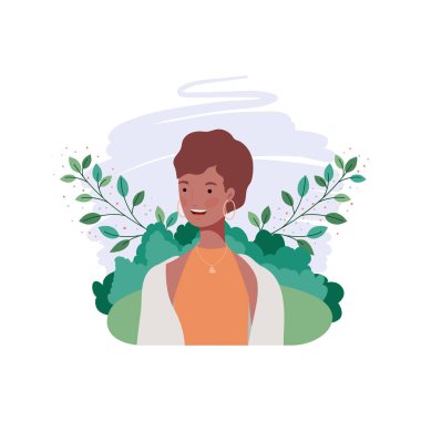 manzara arka plan ile genç kadın