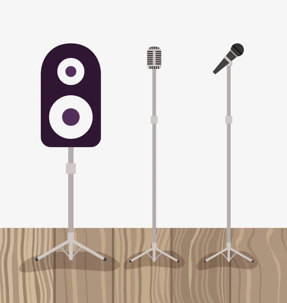 Zvukový zvuk reproduktoru s mikrofony — Stockový vektor
