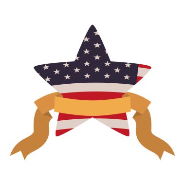 yıldız yalıtılmış simgesi ile amerika birleşik devletleri bayrağı