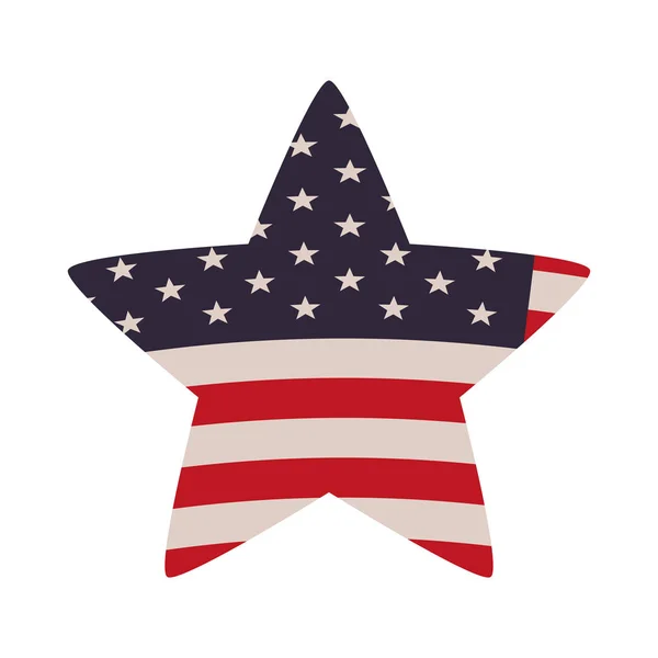 Bandera de estados unidos con icono aislado estrella — Vector de stock