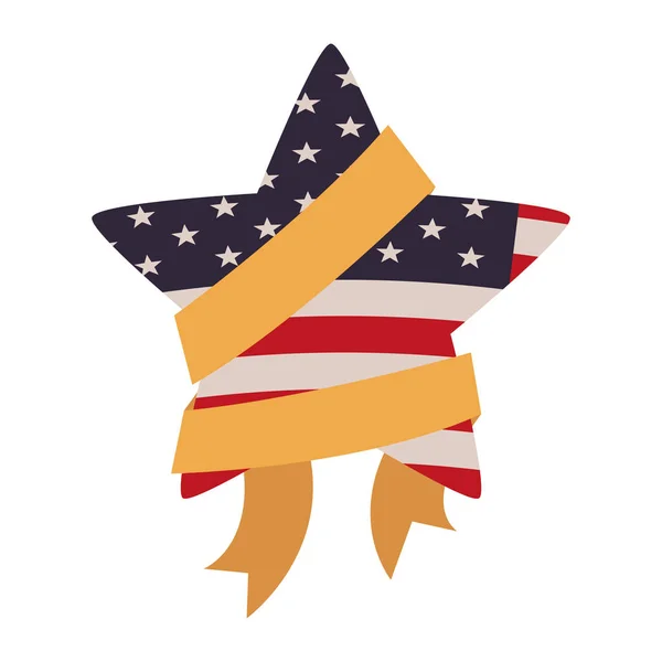 Flagge der Vereinigten Staaten mit Stern — Stockvektor