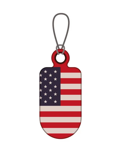 Tag with the United States flag icon — стоковый вектор