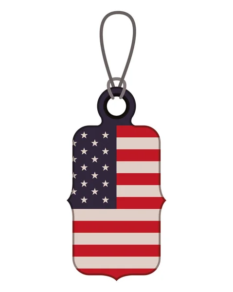 Tag with the United States flag icon — стоковый вектор