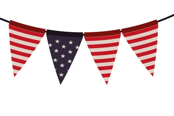 Fél girland Egyesült Államok zászló — Stock Vector