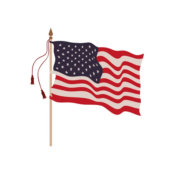 United states flag isolated icon — Stock Vector