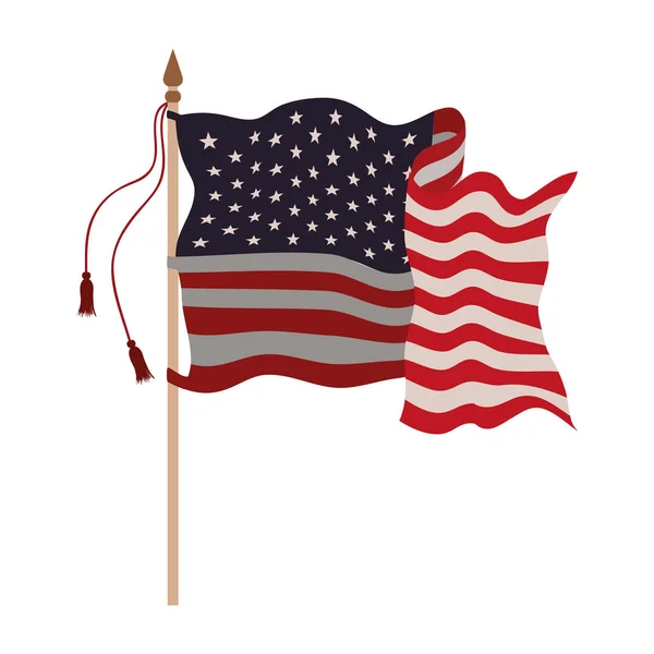 United states flag isolated icon — Stock Vector