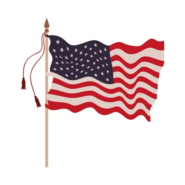 Vereinigte Staaten Flagge isolierte Ikone — Stockvektor