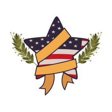 yıldız yalıtılmış simgesi ile amerika birleşik devletleri bayrağı