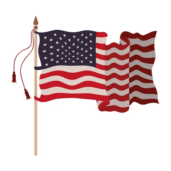 United states flag isolated icon — Stock Vector