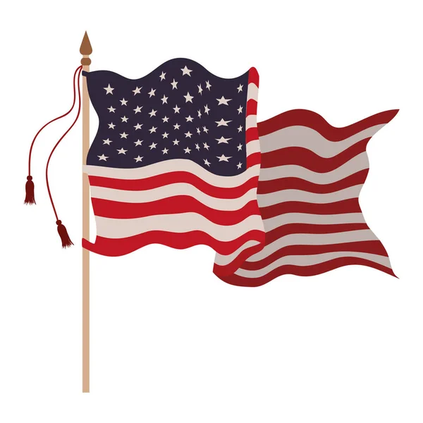 Vereinigte Staaten Flagge isolierte Ikone — Stockvektor