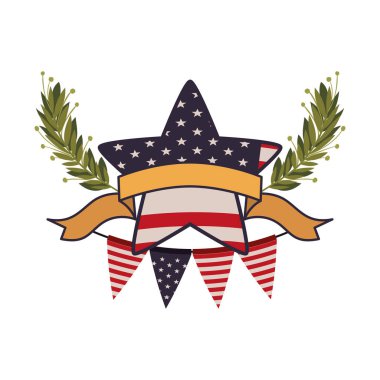 yıldız yalıtılmış simgesi ile amerika birleşik devletleri bayrağı