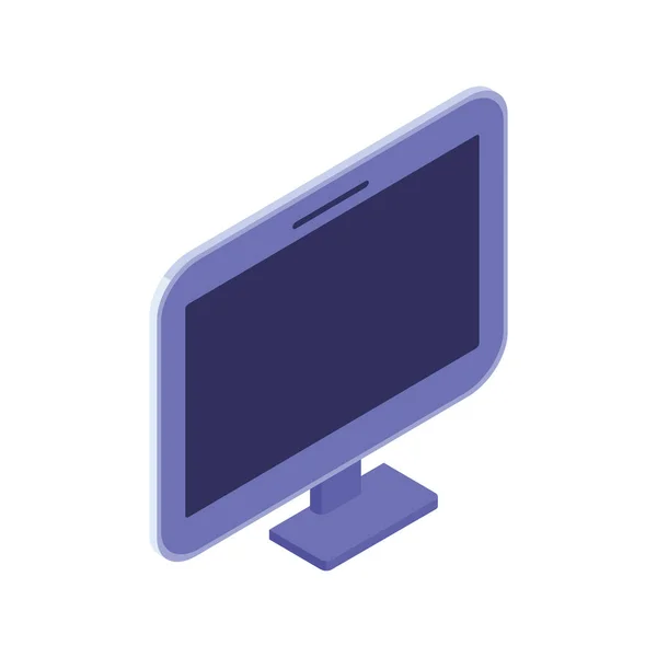 3D-Desktop-Computerbildschirm auf weißem Hintergrund — Stockvektor