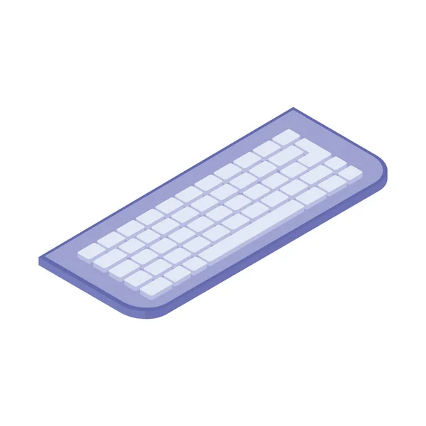 Clavier d'ordinateur sur fond blanc — Image vectorielle
