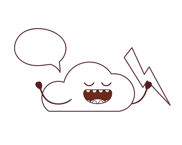 Hermosa nube kawaii aislado icono — Vector de stock