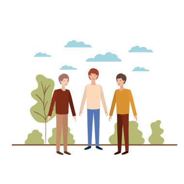 manzara avatar karakter ile genç erkek