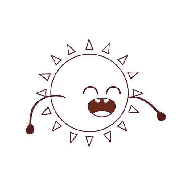 輝く太陽可愛い分離アイコン — ストックベクタ