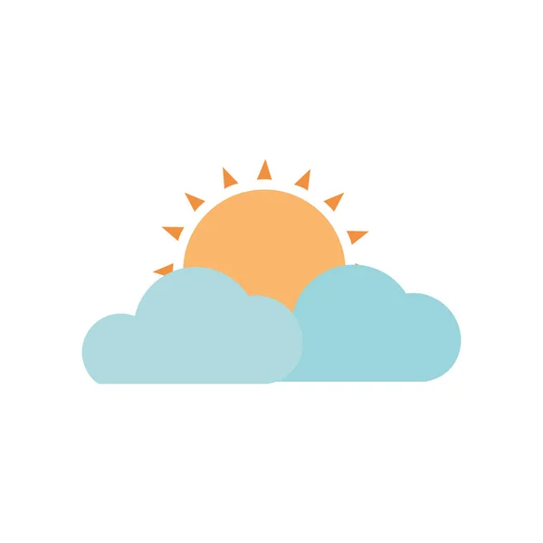 Strahlende Sonne isoliert Icon Vektor Illustration — Stockvektor