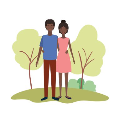 manzara avatar karakter ile genç Çift