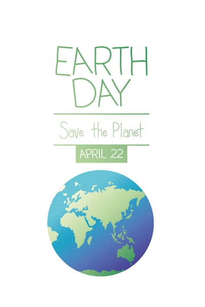 Earth Day etikett ikon vektor illustration — Stock vektor
