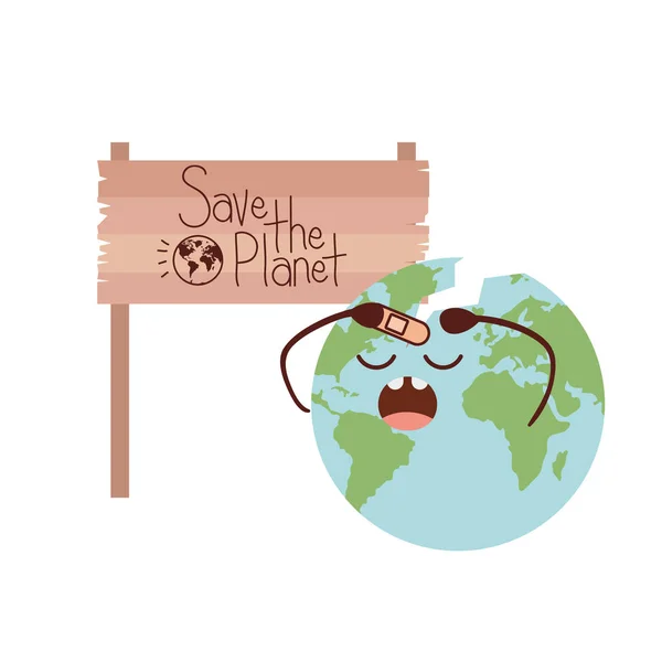 Sla de planeet label pictogram — Stockvector