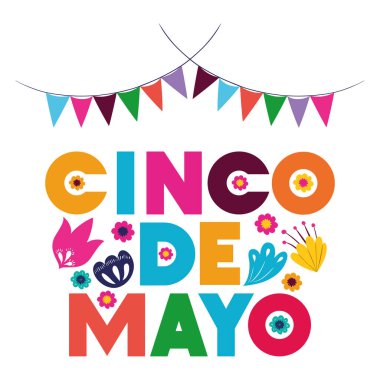 cinco de mayo etiket izole simgesi