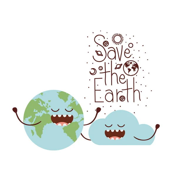 Save the earth label icon — Stock Vector