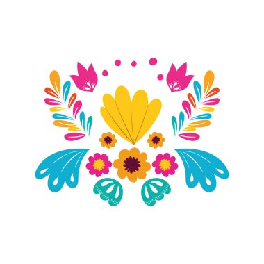 Çiçek çelenk ve izole simgesi yapraklar