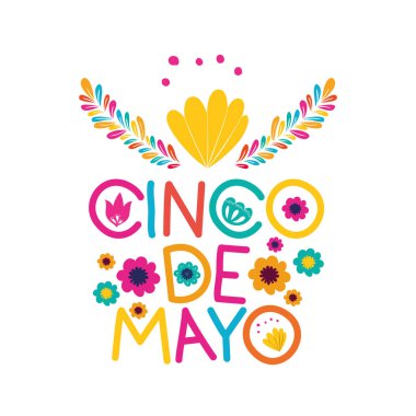 cinco de mayo etiket izole simgesi
