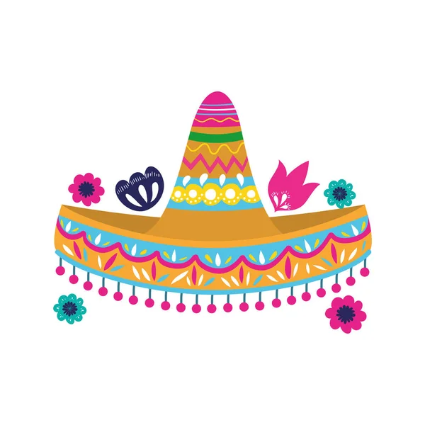 Icono de sombrero mexicano aislado — Vector de stock