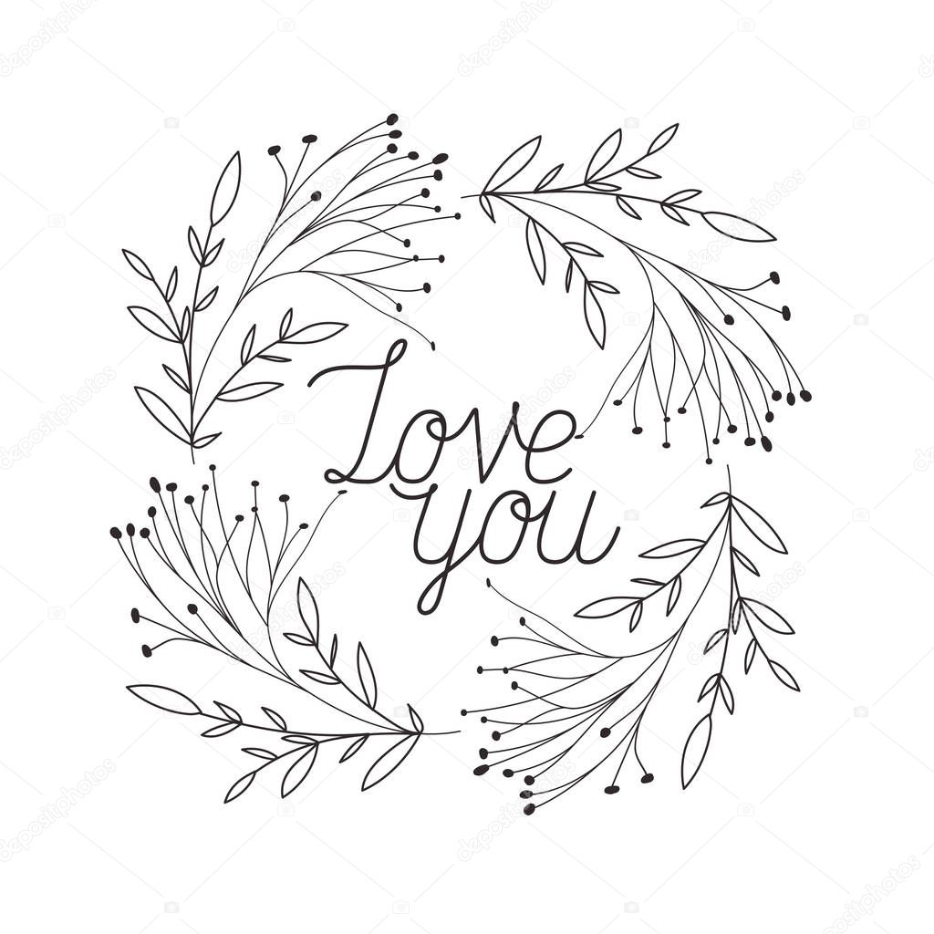 i love you mom label isolated icon