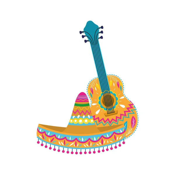 Icono de guitarra mexicana aislado — Vector de stock