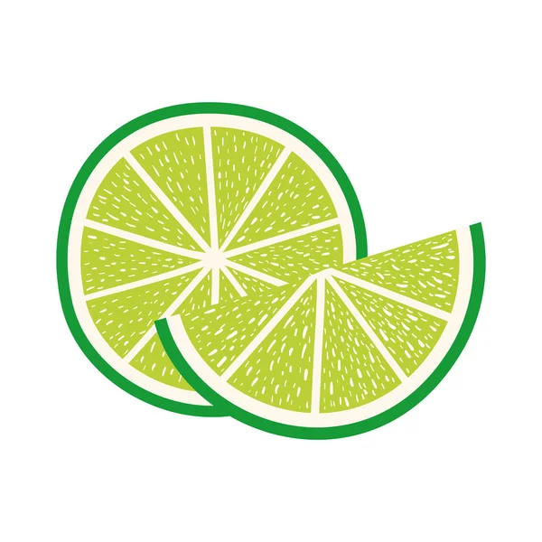 Slice of lemon isolated icon — Stock Vector
