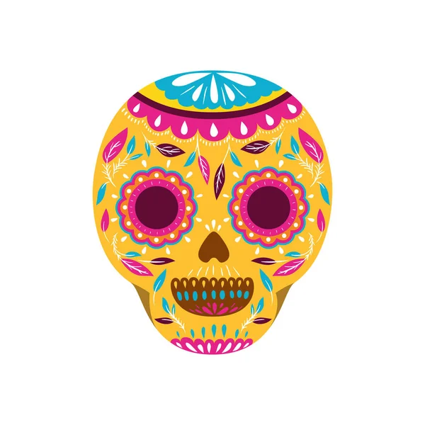 Crâne mexicain icône isolée — Image vectorielle