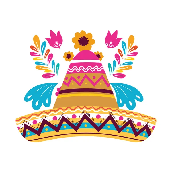 Chapeau mexicain icône isolée — Image vectorielle