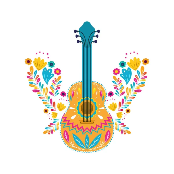 Mexican guitar isolated icon — Stock Vector