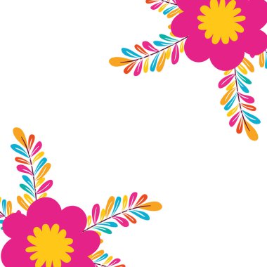 desen çiçeklerle yapraklar izole simgesi